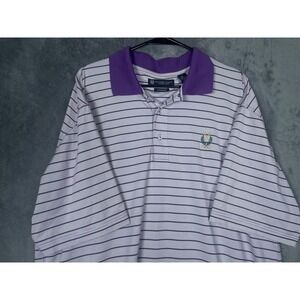 Oxford Golf Peachtree Golf Club Atlanta Mens Polo Shirt White Purple Size XL